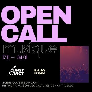 Appel à artiste scène ouverte du 29 janvier 2026.
